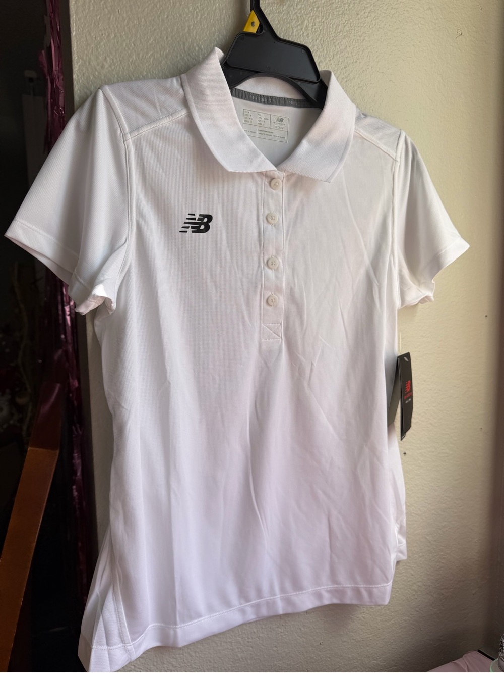 New Balance Women’s White Button-Front Polo